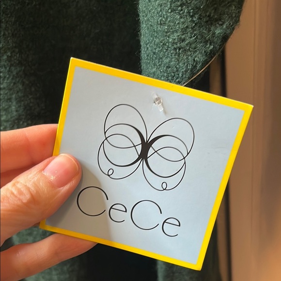 CeCe Green Cowl Neck Sweater with Soft Texture and Relaxed Fit - Picture 3 of 3